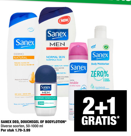 Sanex   douchegel, deodorant folder aanbieding bij  Big Bazar - details