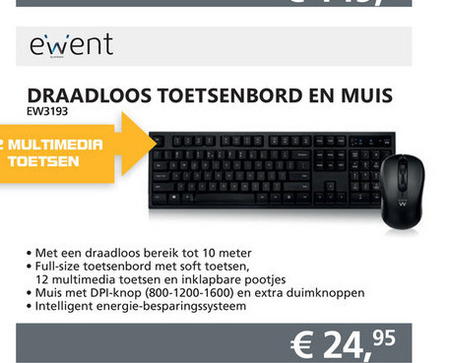 Ewent   toetsenbord folder aanbieding bij  Informatique - details