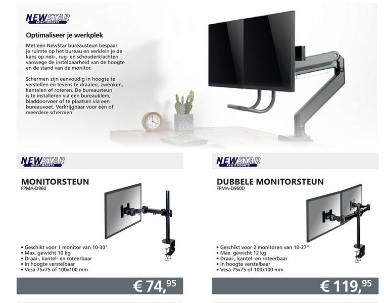 NewStar   monitor steun folder aanbieding bij  Informatique - details