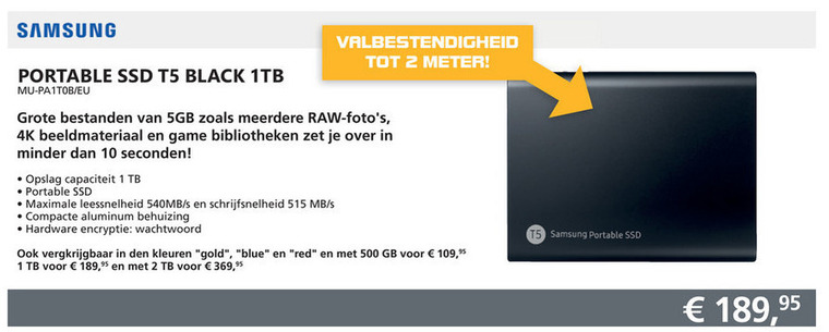 Samsung   portable harde schijf folder aanbieding bij  Informatique - details