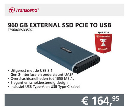 Transcend   ssd harde schijf folder aanbieding bij  Informatique - details