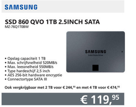 Samsung   ssd harde schijf folder aanbieding bij  Informatique - details