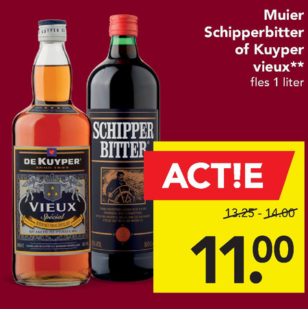 Schipperbitter   kruidenbitter, vieux folder aanbieding bij  Deen - details