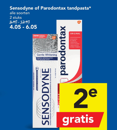 Sensodyne   tandpasta folder aanbieding bij  Deen - details