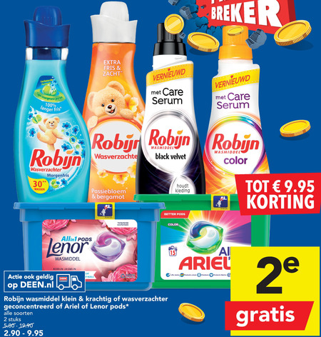 Lenor   wasverzachter, wasmiddel folder aanbieding bij  Deen - details