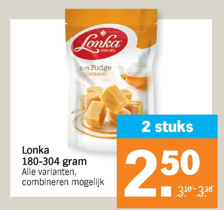 Lonka   noga, fudge folder aanbieding bij  Albert Heijn - details