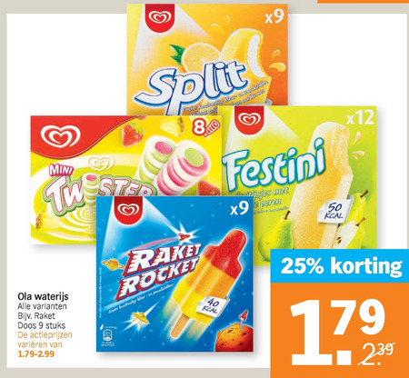 Ola   ijslollies, waterijs folder aanbieding bij  Albert Heijn - details