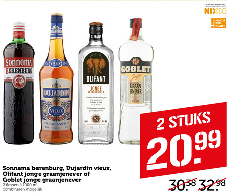 Sonnema   jenever, vieux folder aanbieding bij  Coop - details