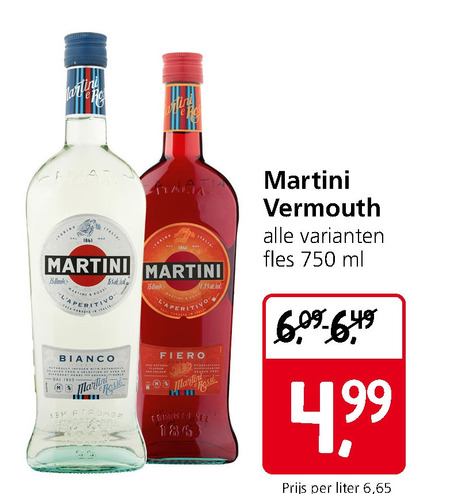 Martini   vermouth folder aanbieding bij  Jan Linders - details