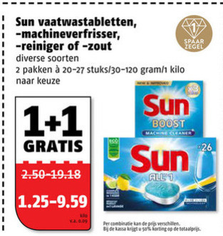 Sun   vaatwasmiddel folder aanbieding bij  Poiesz - details