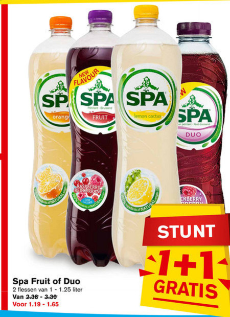 Spa en Fruit   fruitdrank folder aanbieding bij  Hoogvliet - details