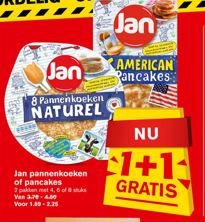 Jan   pannenkoek folder aanbieding bij  Hoogvliet - details