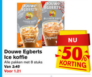 Douwe Egberts   oploskoffie folder aanbieding bij  Hoogvliet - details