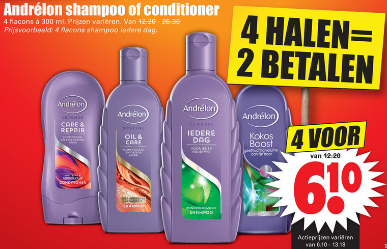 Andrelon   conditioner, shampoo folder aanbieding bij  Dirk - details