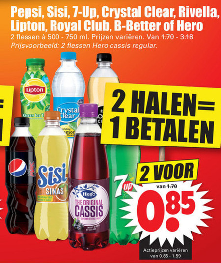 Hero   cola, ice tea folder aanbieding bij  Dirk - details