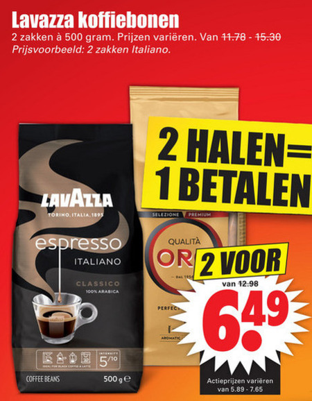 Lavazza   koffiebonen folder aanbieding bij  Dirk - details