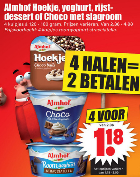 Almhof   toetje, vruchtenyoghurt folder aanbieding bij  Dirk - details