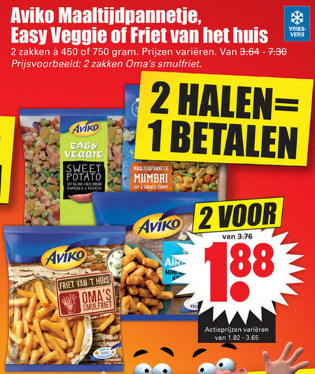 Aviko   diepvriesmaaltijd, aardappelproduct folder aanbieding bij  Dirk - details