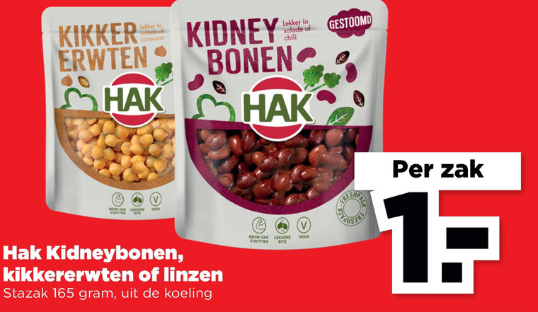 Hak   kikkererwten, bonen folder aanbieding bij  Plus - details