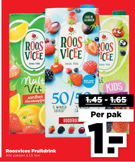 Roosvicee   fruitdrank folder aanbieding bij  Plus - details