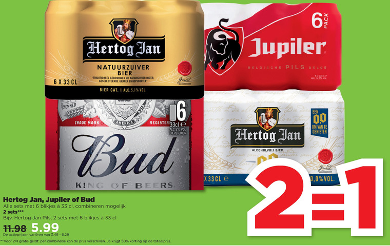 Hertog Jan   blikje bier folder aanbieding bij  Plus - details