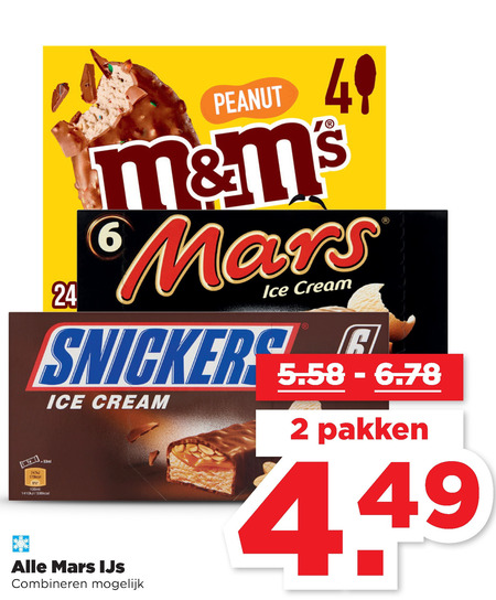 Mars   ijslollies, ijsreep folder aanbieding bij  Plus - details