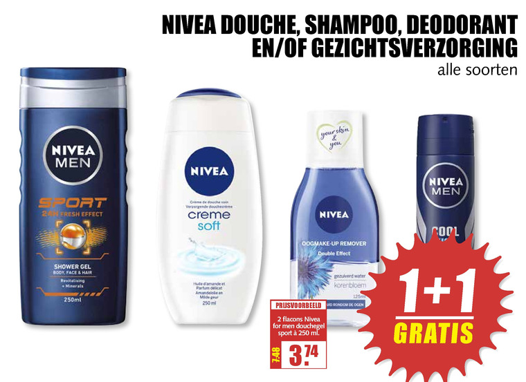 Nivea   gezichtsverzorging, shampoo folder aanbieding bij  MCD Supermarkt Basis - details