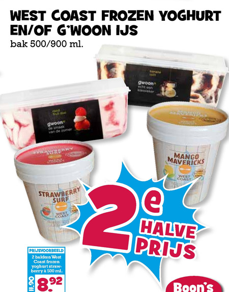 Gwoon   ijsspecialiteit, yoghurtijs folder aanbieding bij  Boons Markt - details