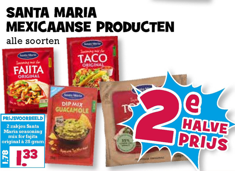 Santa Maria   tortilla, taco folder aanbieding bij  Boons Markt - details