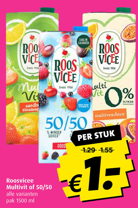 Roosvicee   fruitdrank folder aanbieding bij  Boni - details