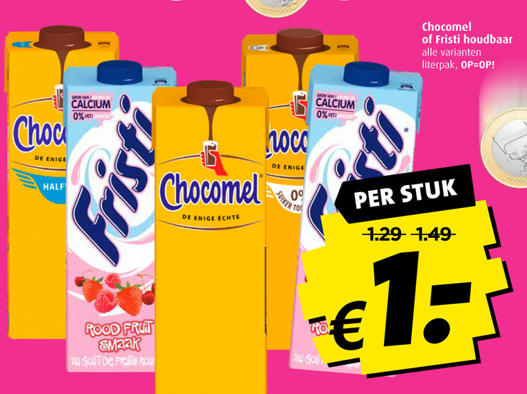 Fristi   drinkyoghurt, chocolademelk folder aanbieding bij  Boni - details