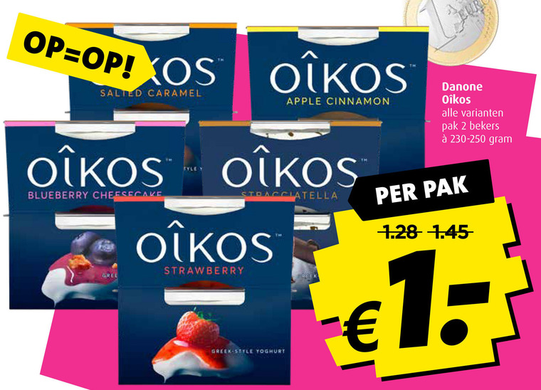 Danone Oikos   vruchtenyoghurt folder aanbieding bij  Boni - details