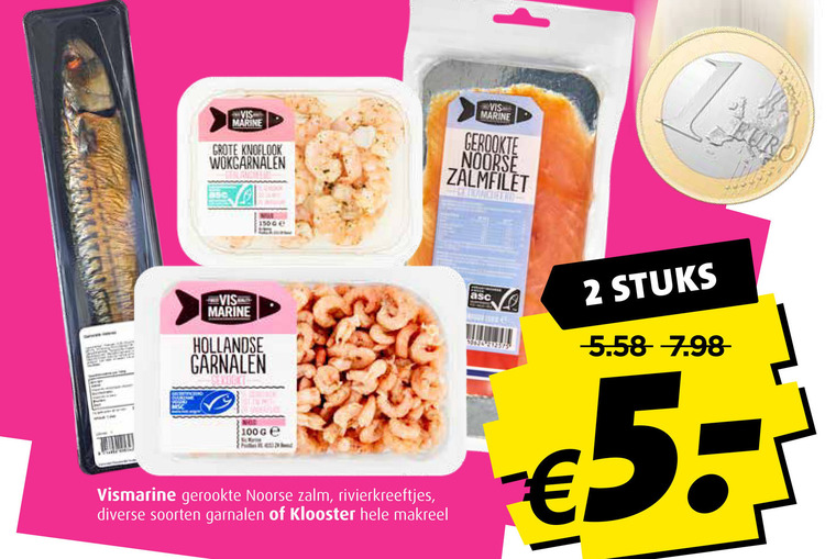 Vis Marine   gerookte zalmfilet, garnalen folder aanbieding bij  Boni - details