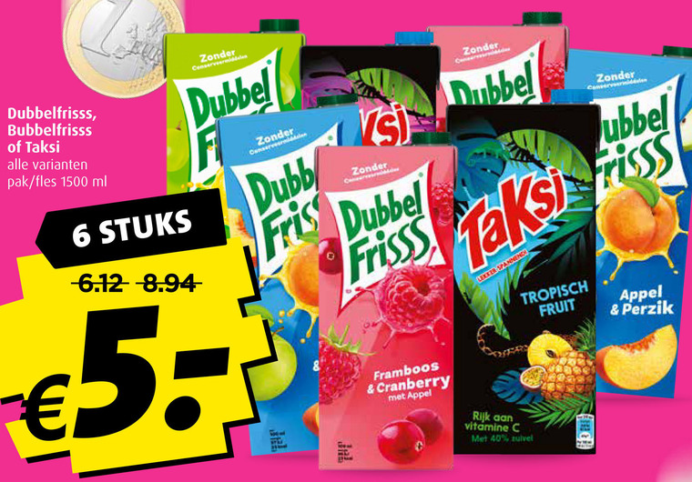 Dubbelfrisss   fruitdrank, frisdrank folder aanbieding bij  Boni - details