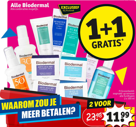 Biodermal   gezichtsreiniging, gezichtsverzorging folder aanbieding bij  Kruidvat - details