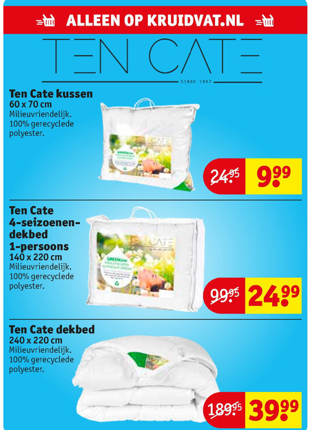 Ten Cate   hoofdkussen, dekbed folder aanbieding bij  Kruidvat - details