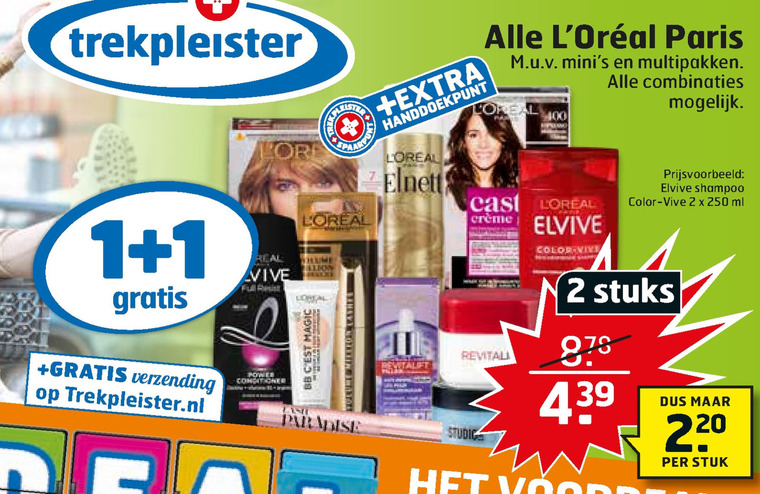 L Oreal   douchegel, cosmetica folder aanbieding bij  Trekpleister - details