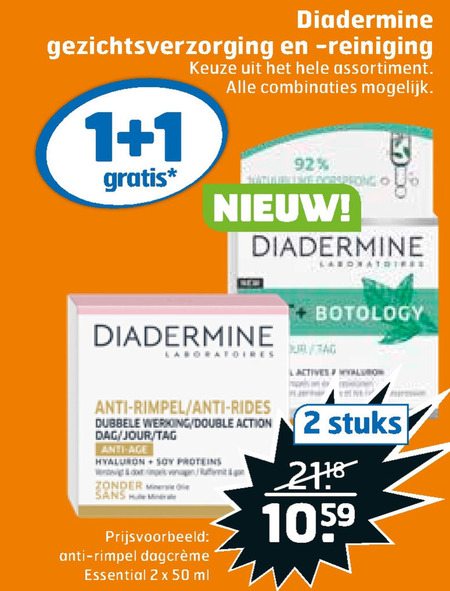 Diadermine   dagcreme, gezichtsreiniging folder aanbieding bij  Trekpleister - details