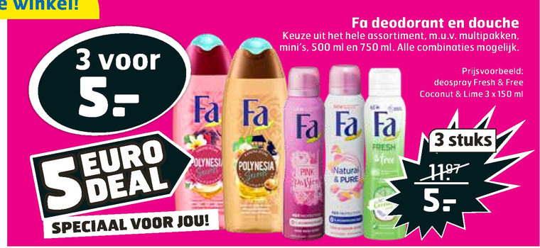 Fa   deodorant, douchegel folder aanbieding bij  Trekpleister - details