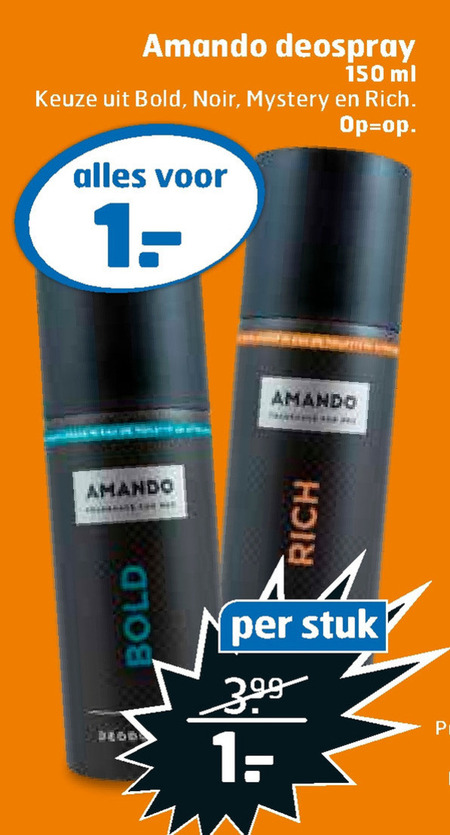 Amando   deodorant folder aanbieding bij  Trekpleister - details