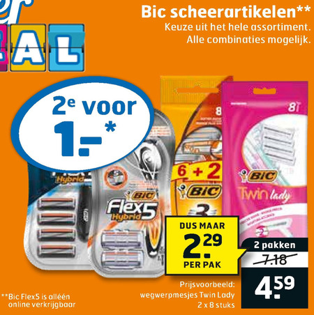 Bic   heren handscheerapparaat, scheermesjes folder aanbieding bij  Trekpleister - details