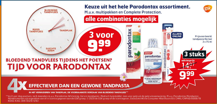 Paradontax   tandenborstel, mondwater folder aanbieding bij  Trekpleister - details