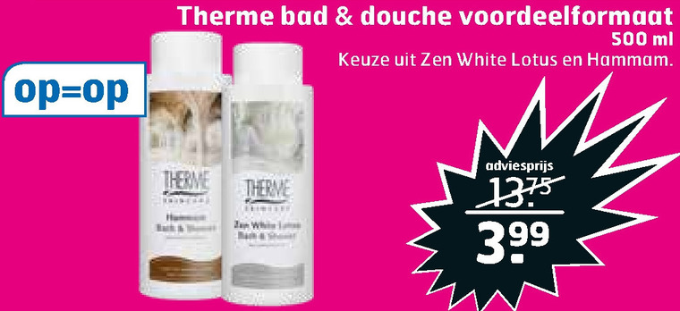 Therme   douchegel folder aanbieding bij  Trekpleister - details