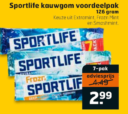 Sportlife   kauwgom folder aanbieding bij  Trekpleister - details