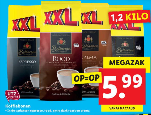 Bellarom   koffiebonen folder aanbieding bij  Lidl - details