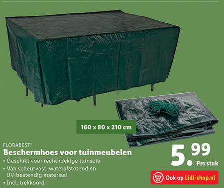 tuinmeubelhoes aanbieding Lidl - details