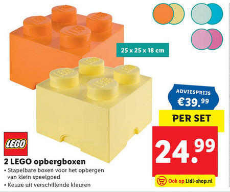 Lego opbergdoos folder aanbieding Lidl - details