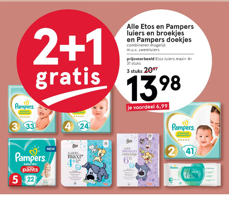 Pampers   billendoekjes, luierbroekjes folder aanbieding bij  Etos - details