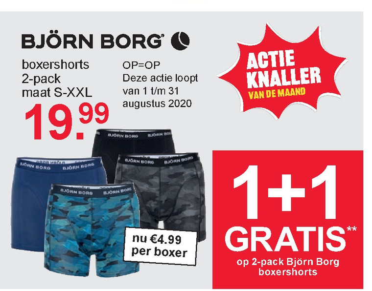 gisteren kanaal keuken Bjorn Borg heren boxershort folder aanbieding bij Scapino - details