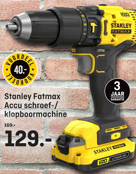 Stanley   accuboormachine folder aanbieding bij  Hubo - details